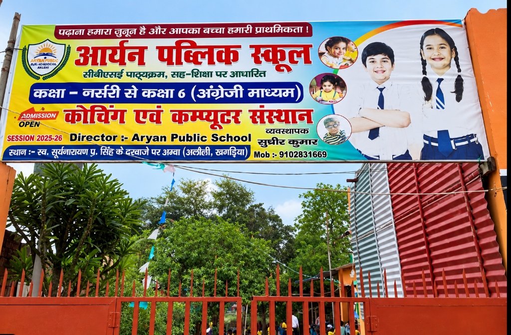 Aryan Public School Main Campus and Students in Khagaria Bihar